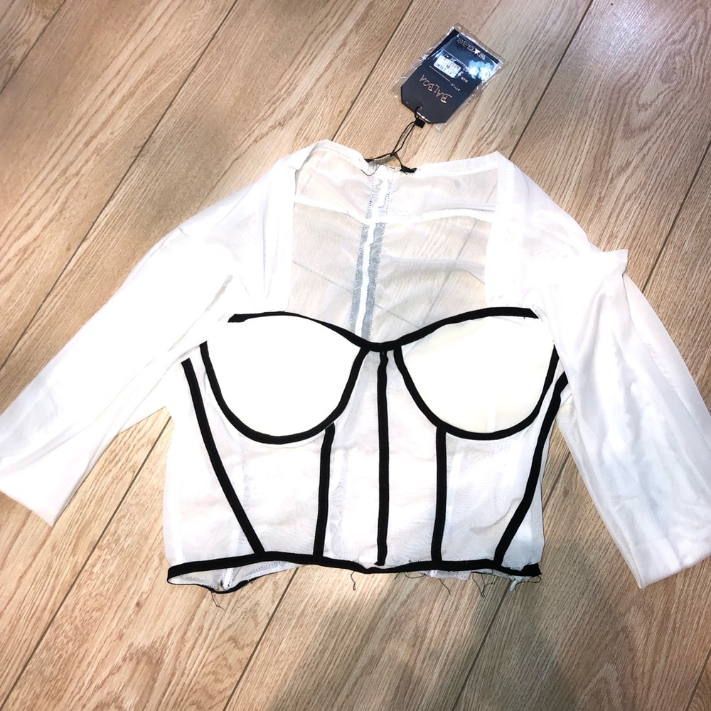 White Mesh Corset top